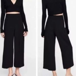 Zara Woman Cropped High Waist Palazzo Pants
